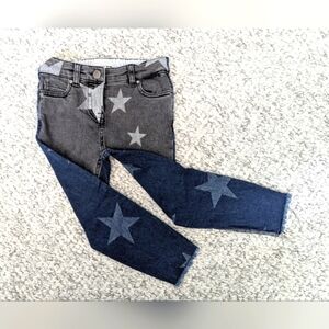 Stella McCartney Kids Skinny Star Jeans Grey Denim In Front/Blue Jean In Back